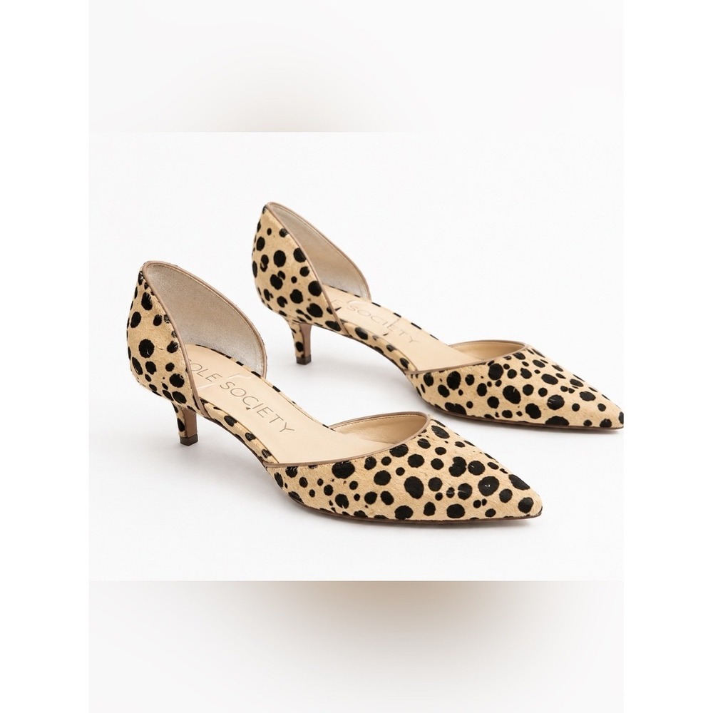 Sole Society SO-MITZI Hair Calf D'Orsay Kitten Heel Pumps 8.5 EUC